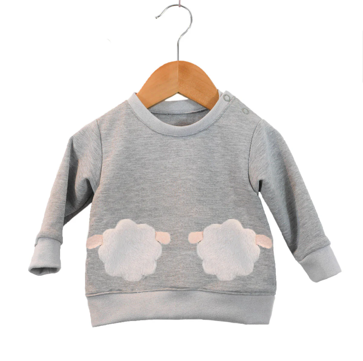 Unbrushed Back Fleece - Mottled grey - Image 2