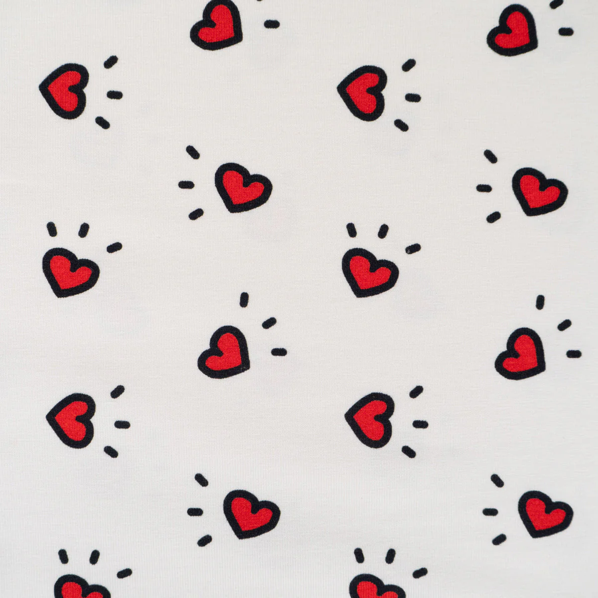 Organic Stretch Jersey ©La Fabrique x ikatee - POP GIRLY - Ecru/Red - Image 2