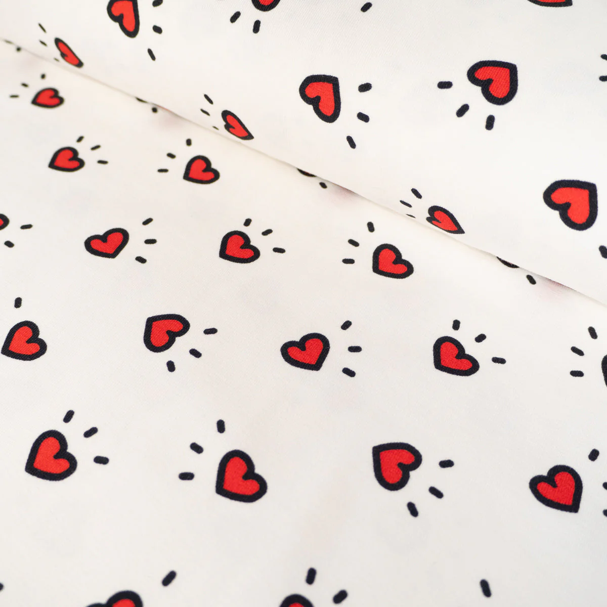 Organic Stretch Jersey ©La Fabrique x ikatee - POP GIRLY - Ecru/Red - Image 3