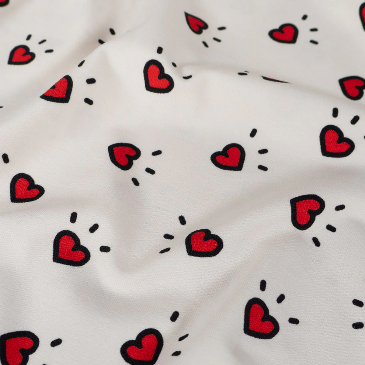 Organic Stretch Jersey ©La Fabrique x ikatee - POP GIRLY - Ecru/Red - Image 4