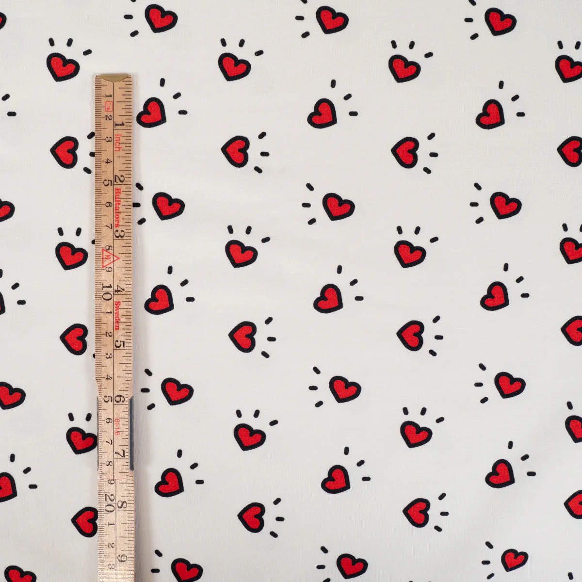 Organic Stretch Jersey ©La Fabrique x ikatee - POP GIRLY - Ecru/Red - Image 6
