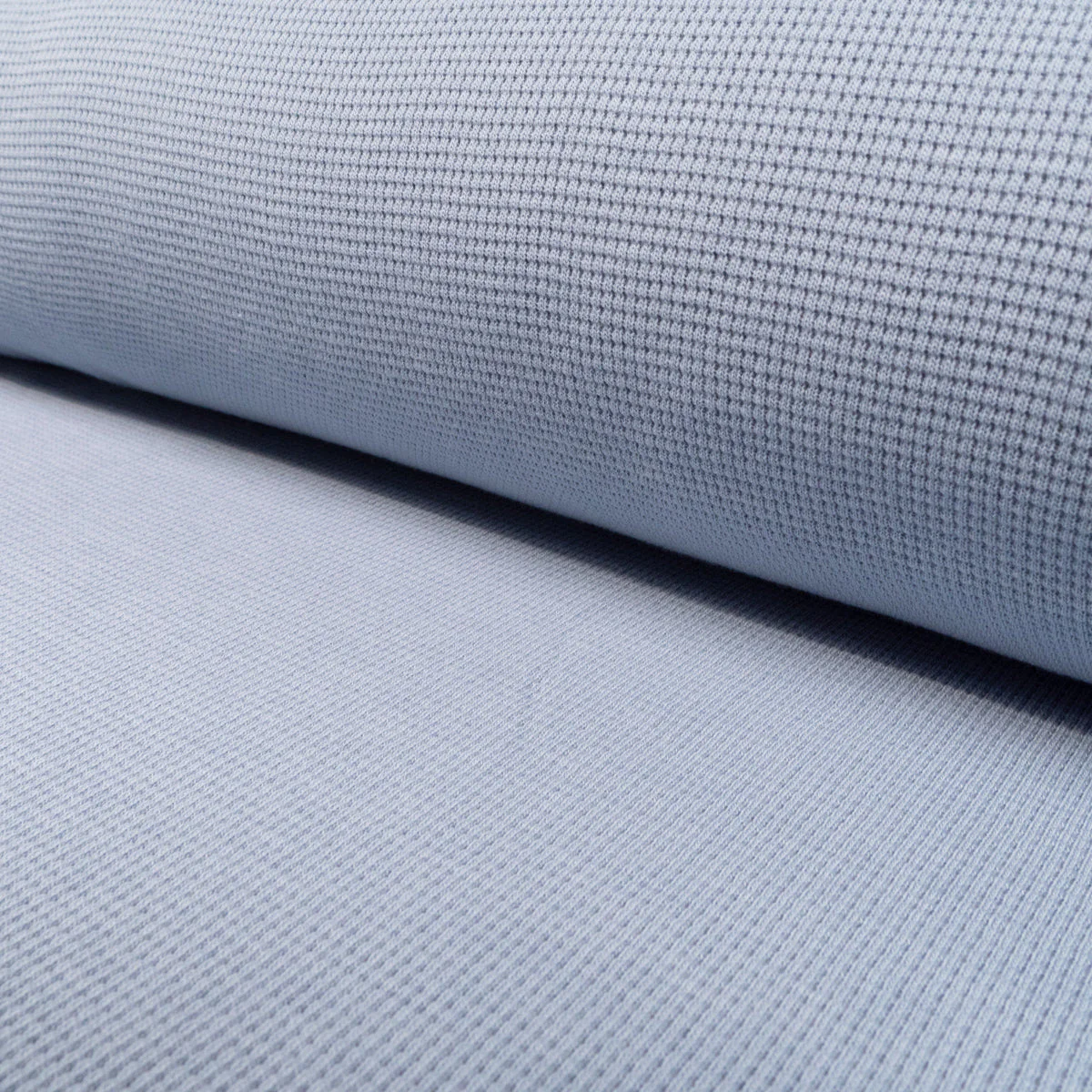Mini Waffle Cotton Jersey - Swedish Blue Grey - Image 2