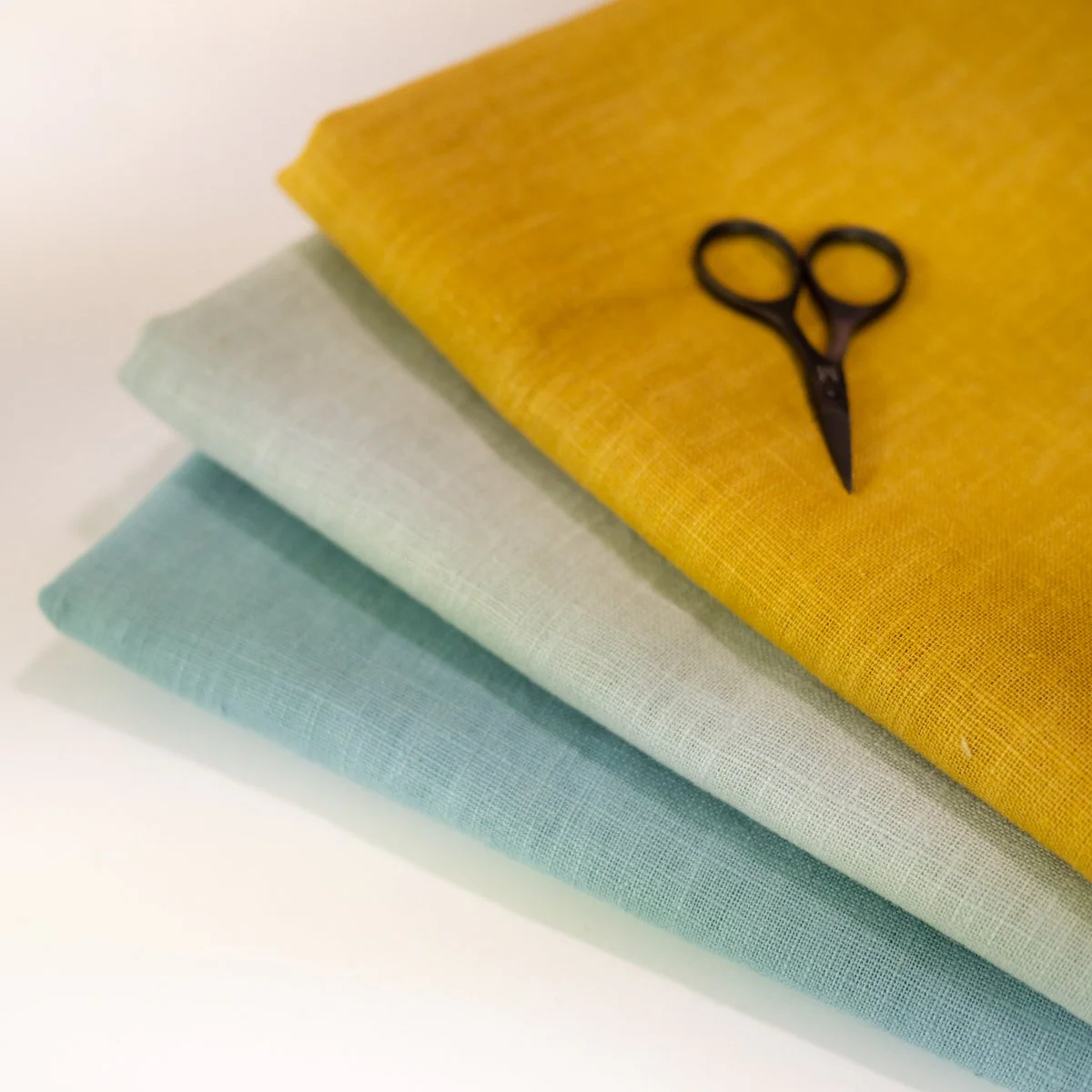 Washed Linen Fabric - petrol blue - Image 6