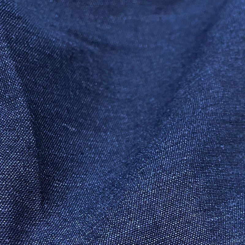 Linen Viscose fabric ©Sorona - Navy/jean - Image 2