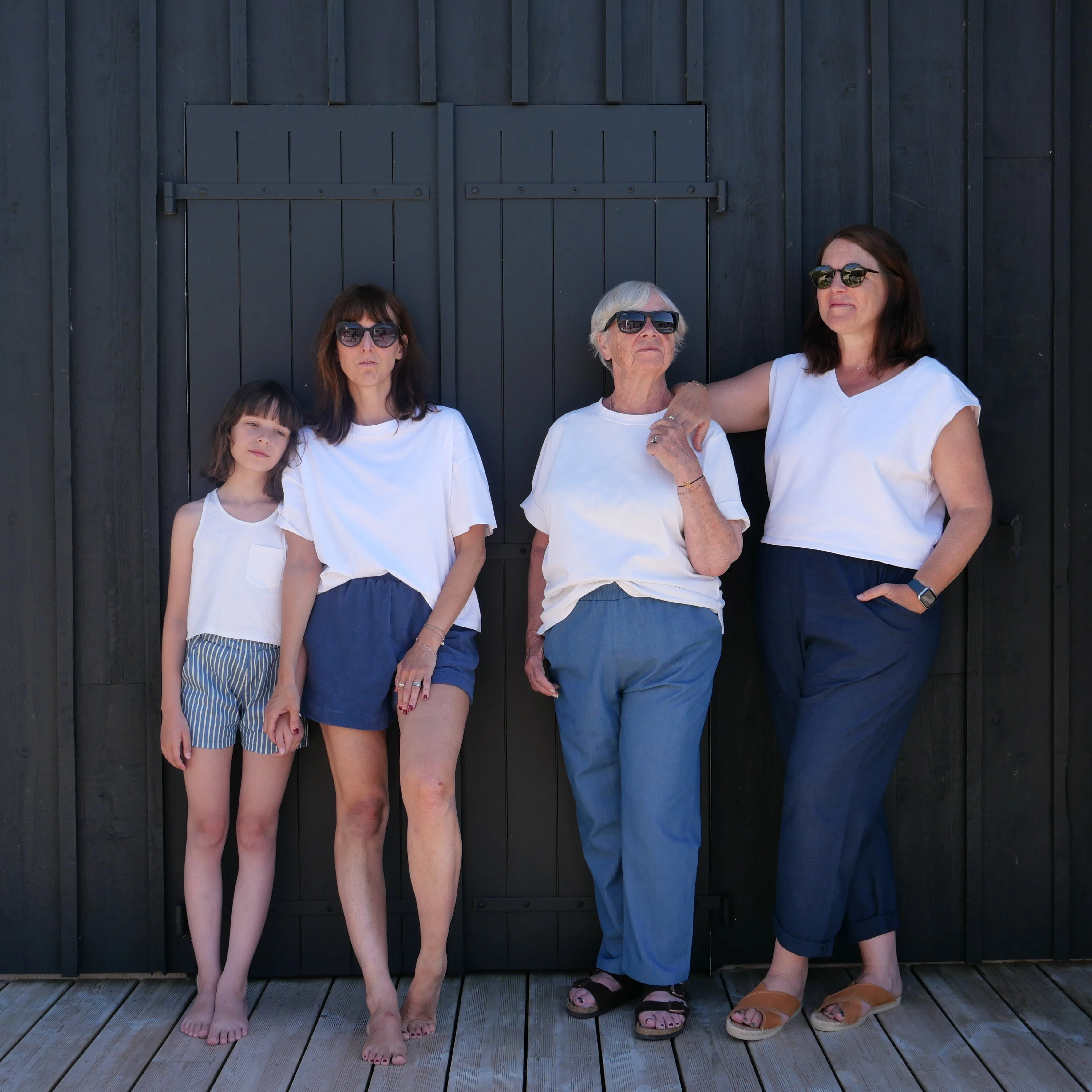 Linen Viscose fabric ©Sorona - Navy/jean - Image 4
