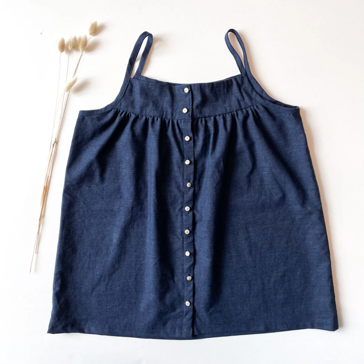 Linen Viscose fabric ©Sorona - Navy/jean - Image 6