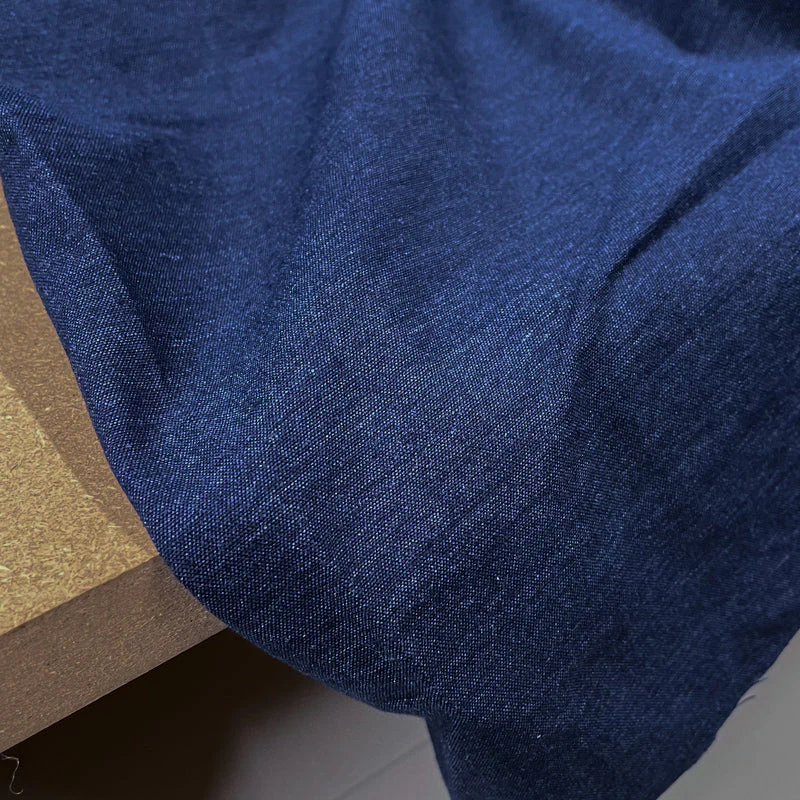 Linen Viscose fabric ©Sorona - Navy/jean - Image 9