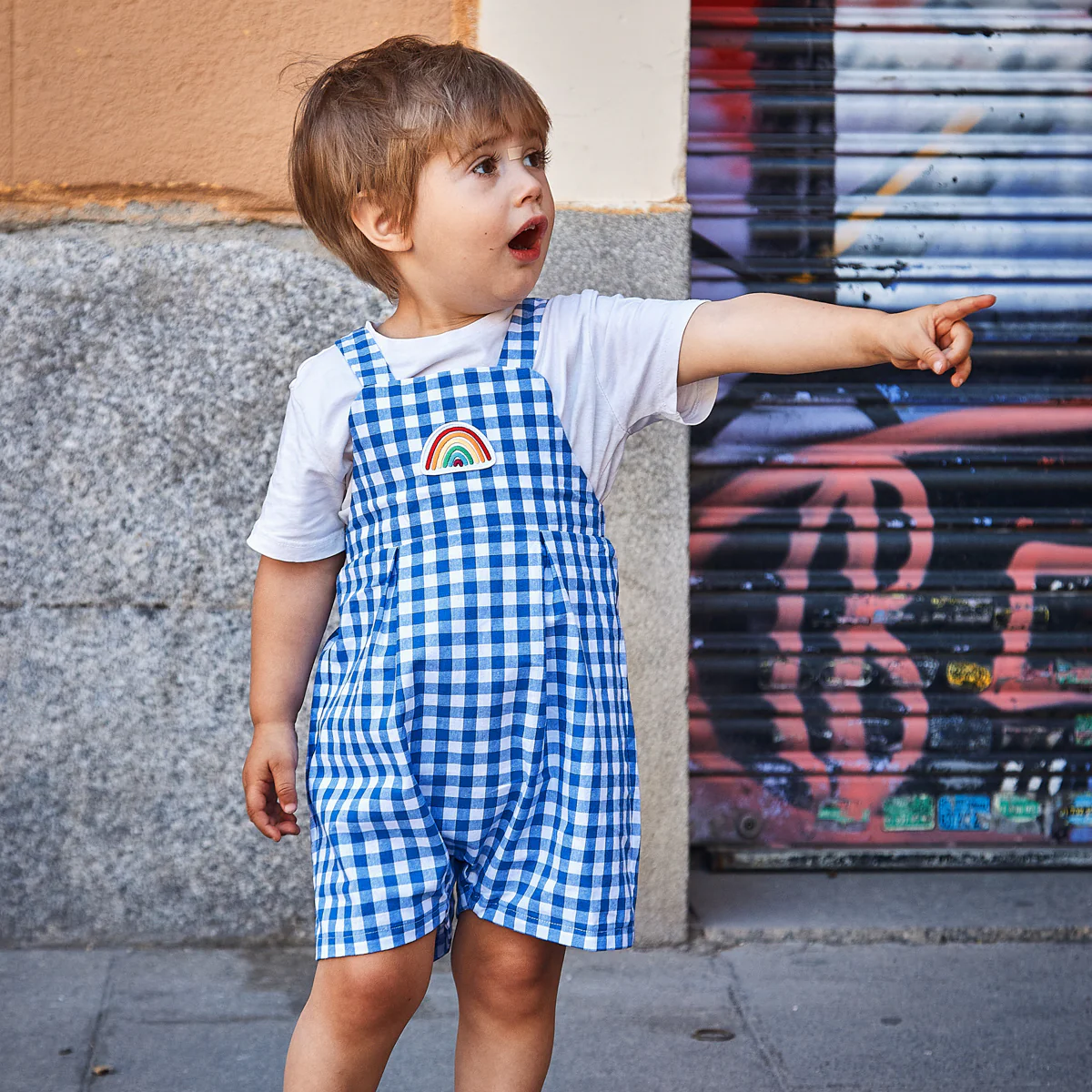 Gingham medium check - Blue sky - Image 2