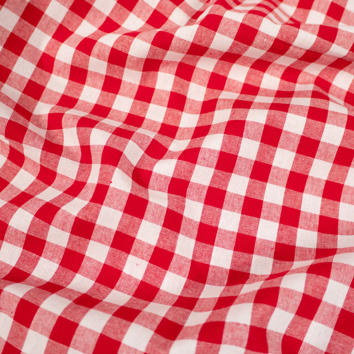 Gingham fabric medium check - Red - Image 5