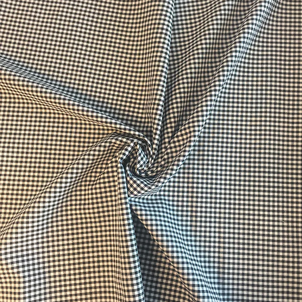 Gingham fabric mini check - Black - Image 2