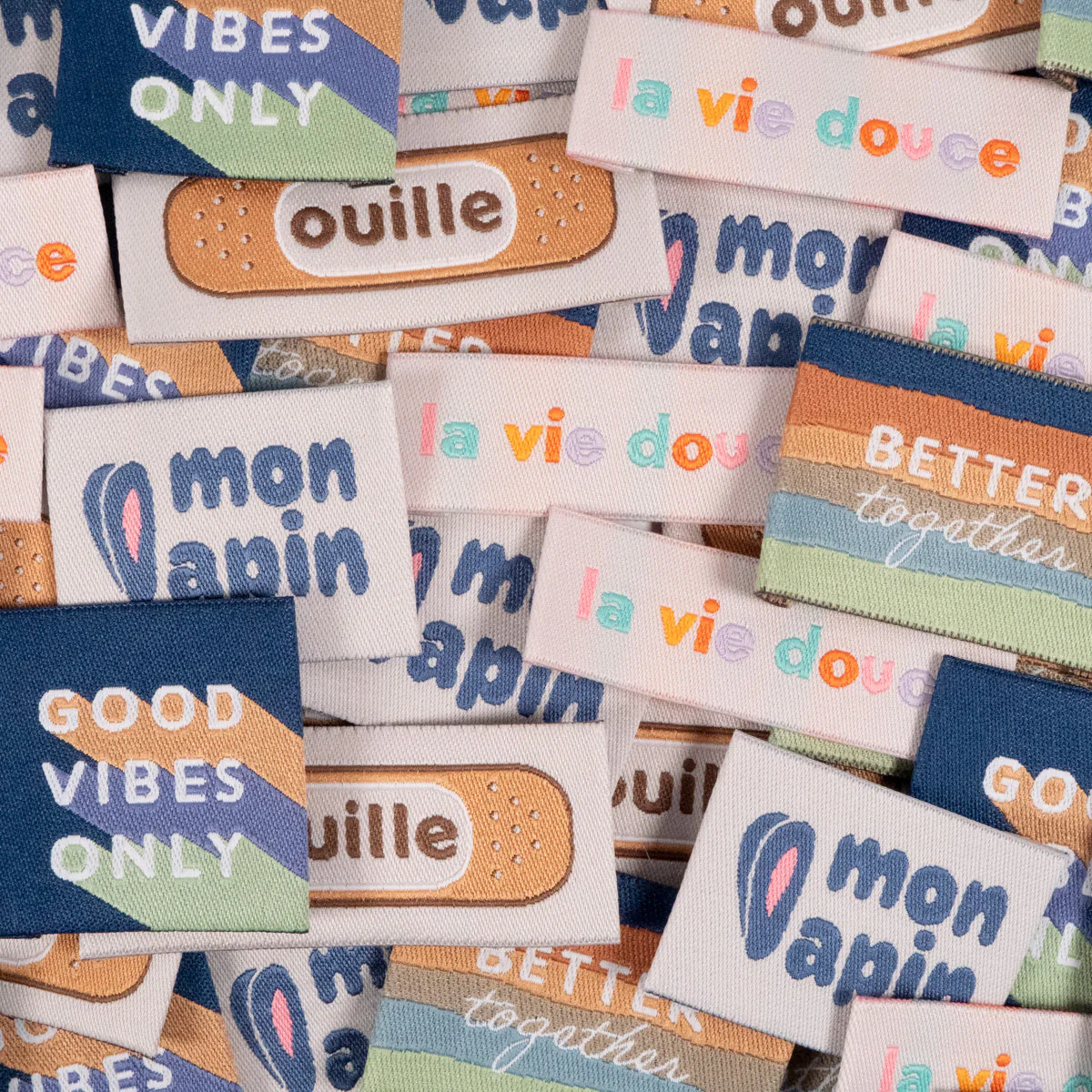 Woven labels ©ikatee - "Friendly" Set - x5