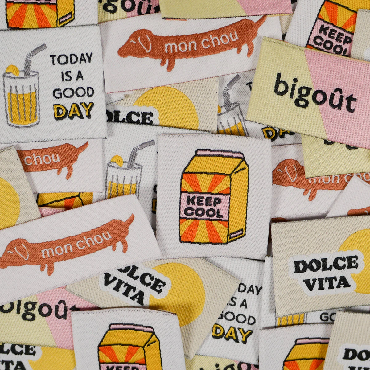 Woven labels ©ikatee - "Funny" Set - x5